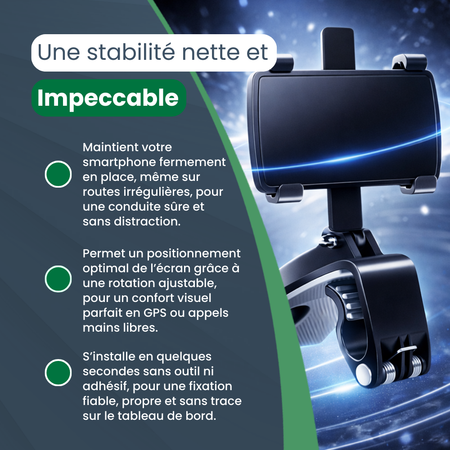 ClipMaster – Support de téléphone universel pour tableau de bord voiture, fixation clip stable et réglable