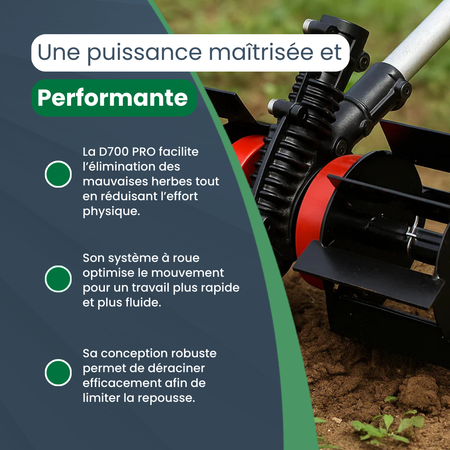 D700 PRO – Roue de Désherbage Multifonctions pour Jardin | Outil d’Élimination des Mauvaises Herbes