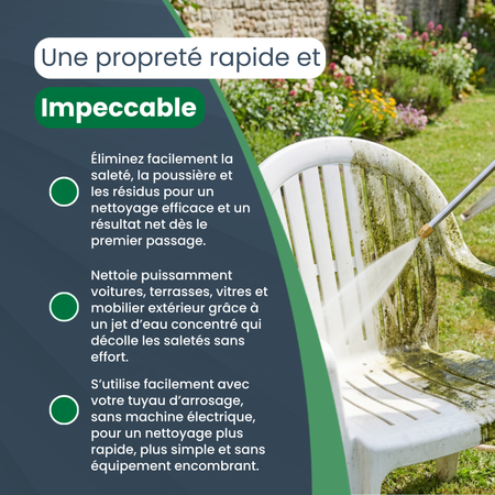 Hydrojet PRO Lance Nettoyeur Haute Pression | Pistolet d’Arrosage Haute Pression pour Tuyau | Nettoyage Voiture, Terrasse, Jardin et Vitres | 2 Buses Incluses