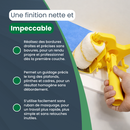 PaintPro – Rouleau de peinture pour bordures parfaites avec guide de précision anti-débordement