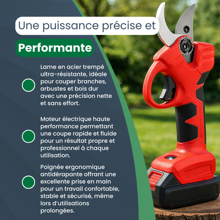 S30 PRO Sécateur Électrique Sans Fil Rechargeable – Coupe Précise et Puissante pour Jardinage Professionnel