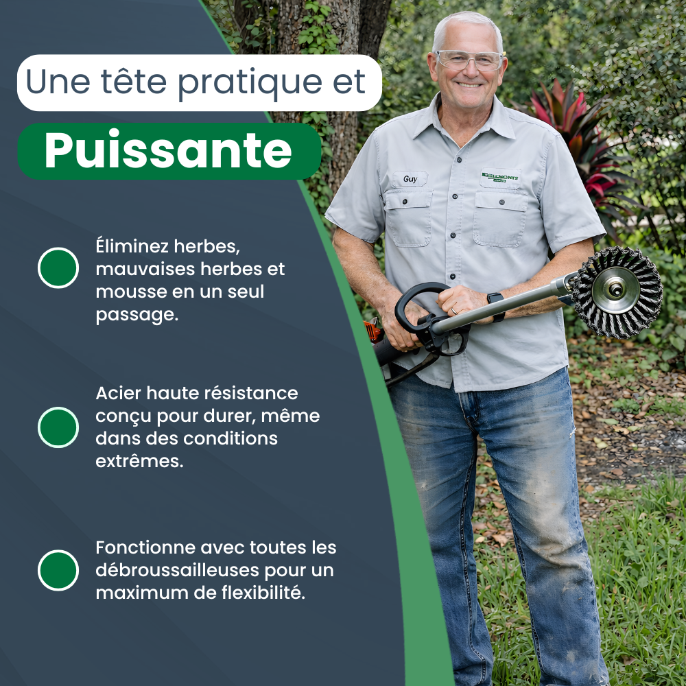 G40 PRO | Tête de Débroussailleuse en Acier | Pavés, bordures et herbes