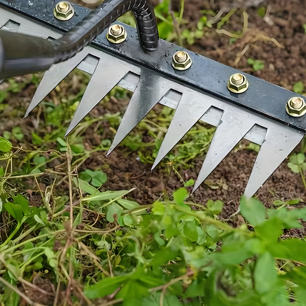 Râteau de Désherbage en Acier Résistant pour Jardin | Outil Robuste Anti Mauvaises Herbes