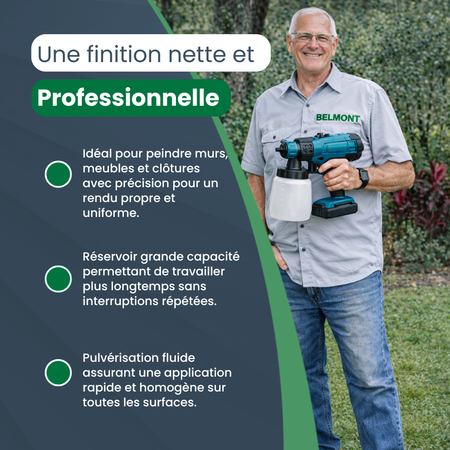 P70 PRO | Pistolet à Peinture Électrique Sans Fil Haute Précision – Pulvérisateur Spray Batterie Rechargeable