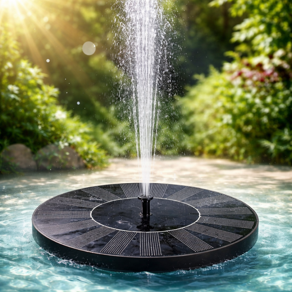 Mini Fontaine Solaire Autonome | Fontaine solaire flottante pour jardin et bassin – pompe décorative extérieure sans fil