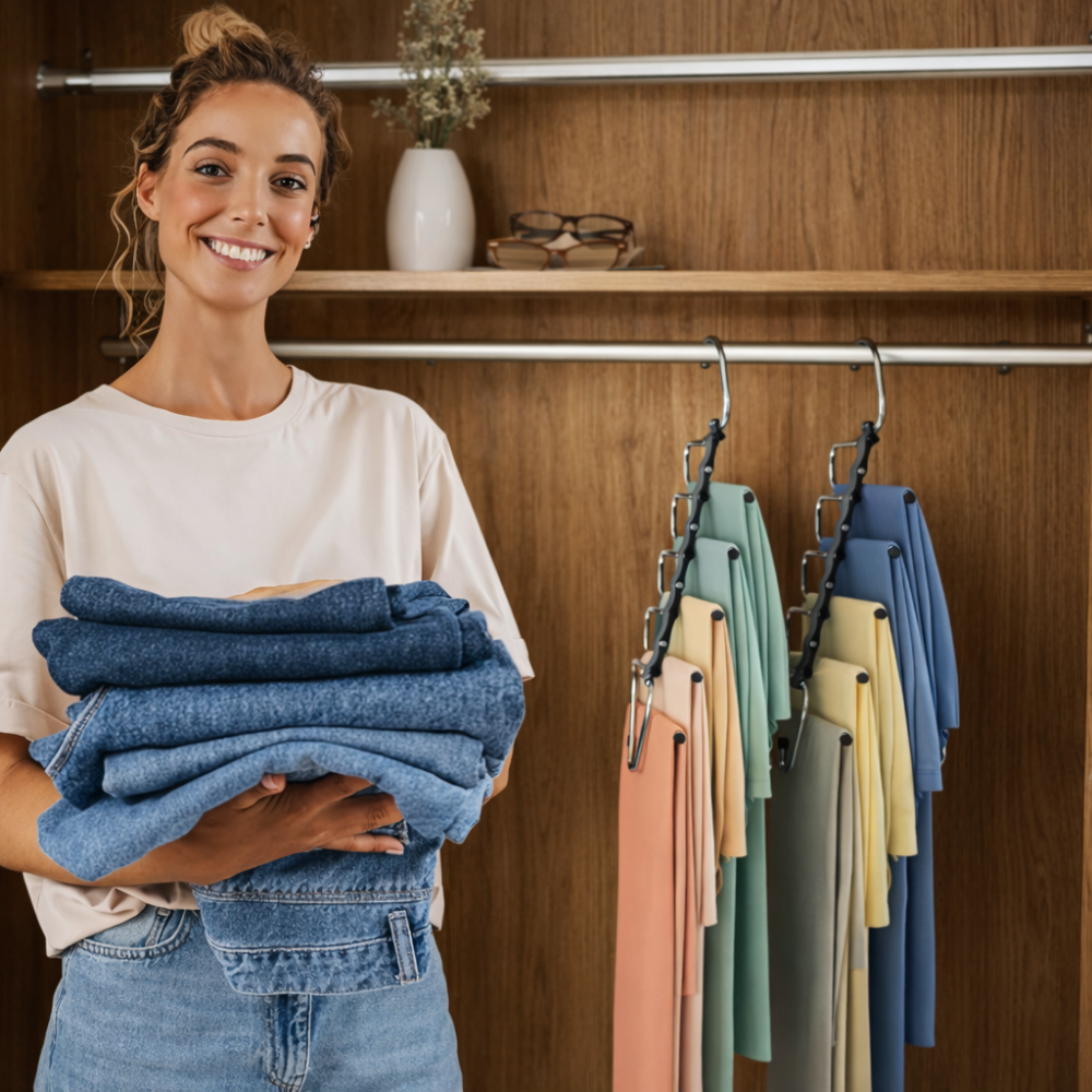 SlimDress | Organisateur de cintres gain de place multi-niveaux pour dressing