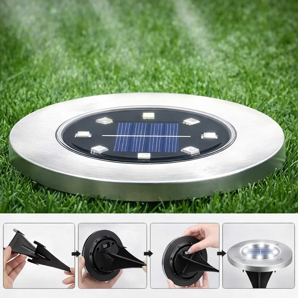 LumaStep | Éclairage solaire extérieur LED pour marches, bordures et allées – lampe encastrable étanche