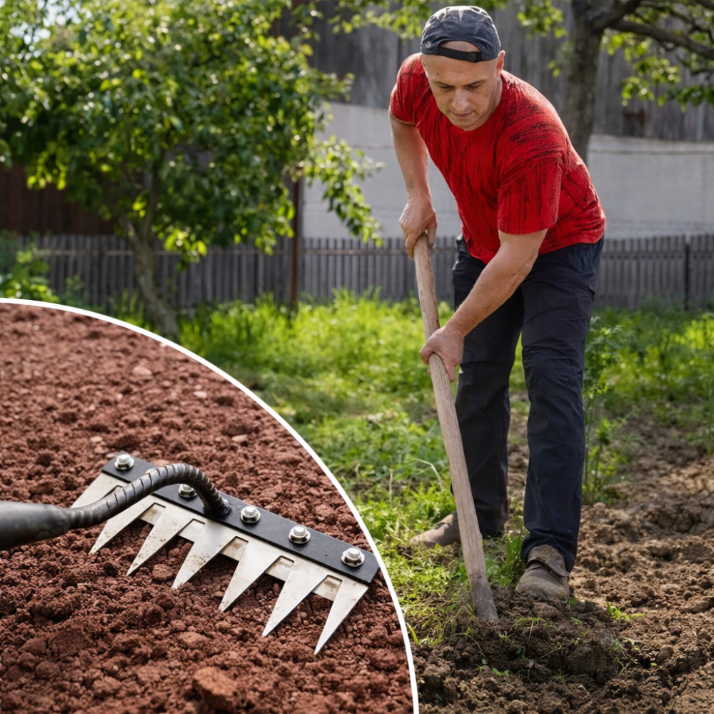 Râteau de Désherbage en Acier Résistant pour Jardin | Outil Robuste Anti Mauvaises Herbes