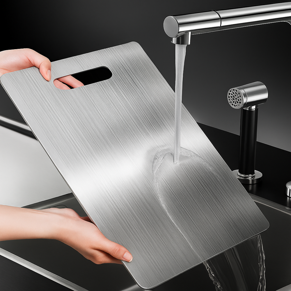 Planche à Découper en Titane Anti-Bactérienne – Planche Cuisine Hygiénique Durable Haute Résistance