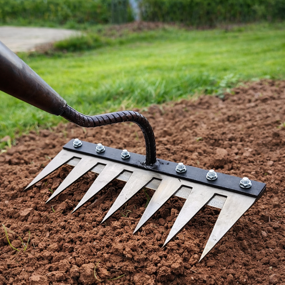 Râteau de Désherbage en Acier Résistant pour Jardin | Outil Robuste Anti Mauvaises Herbes