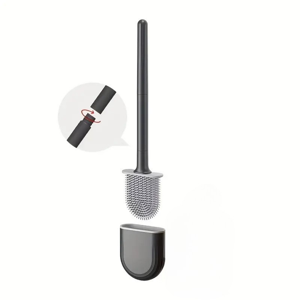 CrystalBrush Brosse WC en Silicone Souple et Efficace – Nettoyage Hygiénique Durable