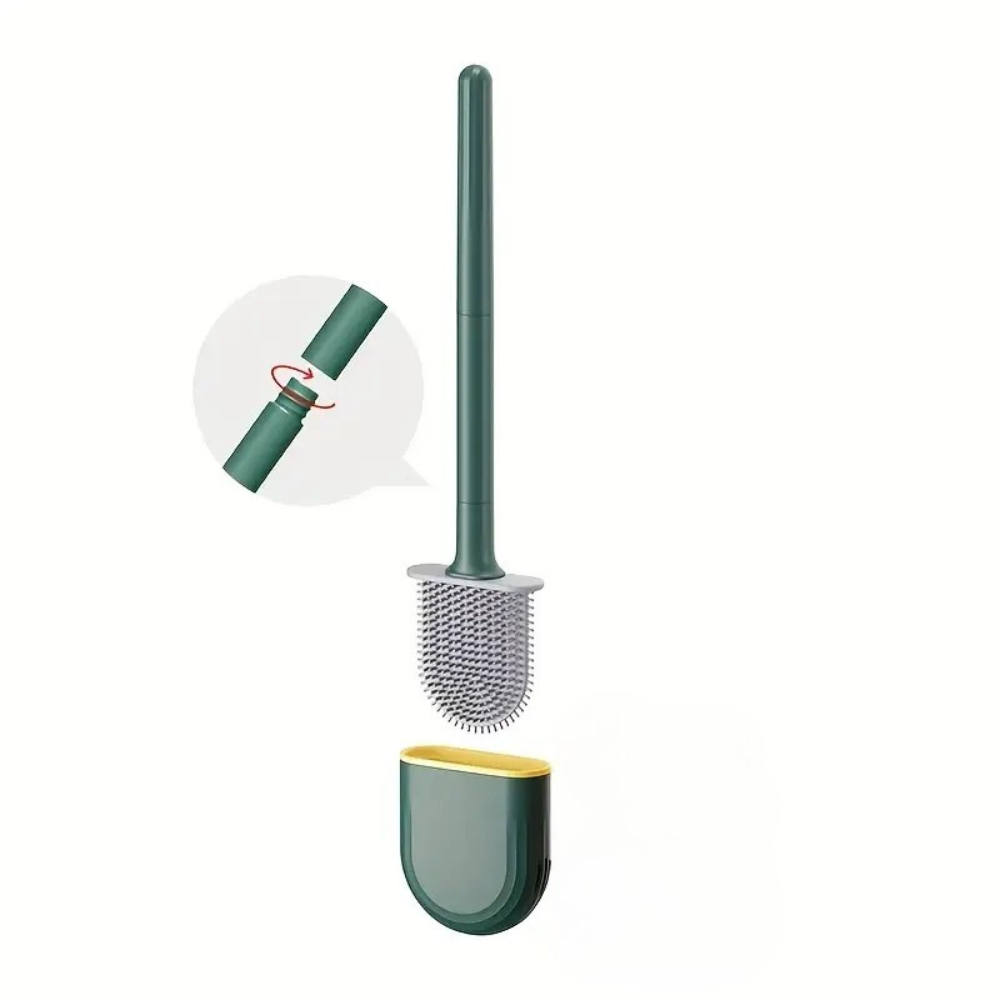 CrystalBrush Brosse WC en Silicone Souple et Efficace – Nettoyage Hygiénique Durable
