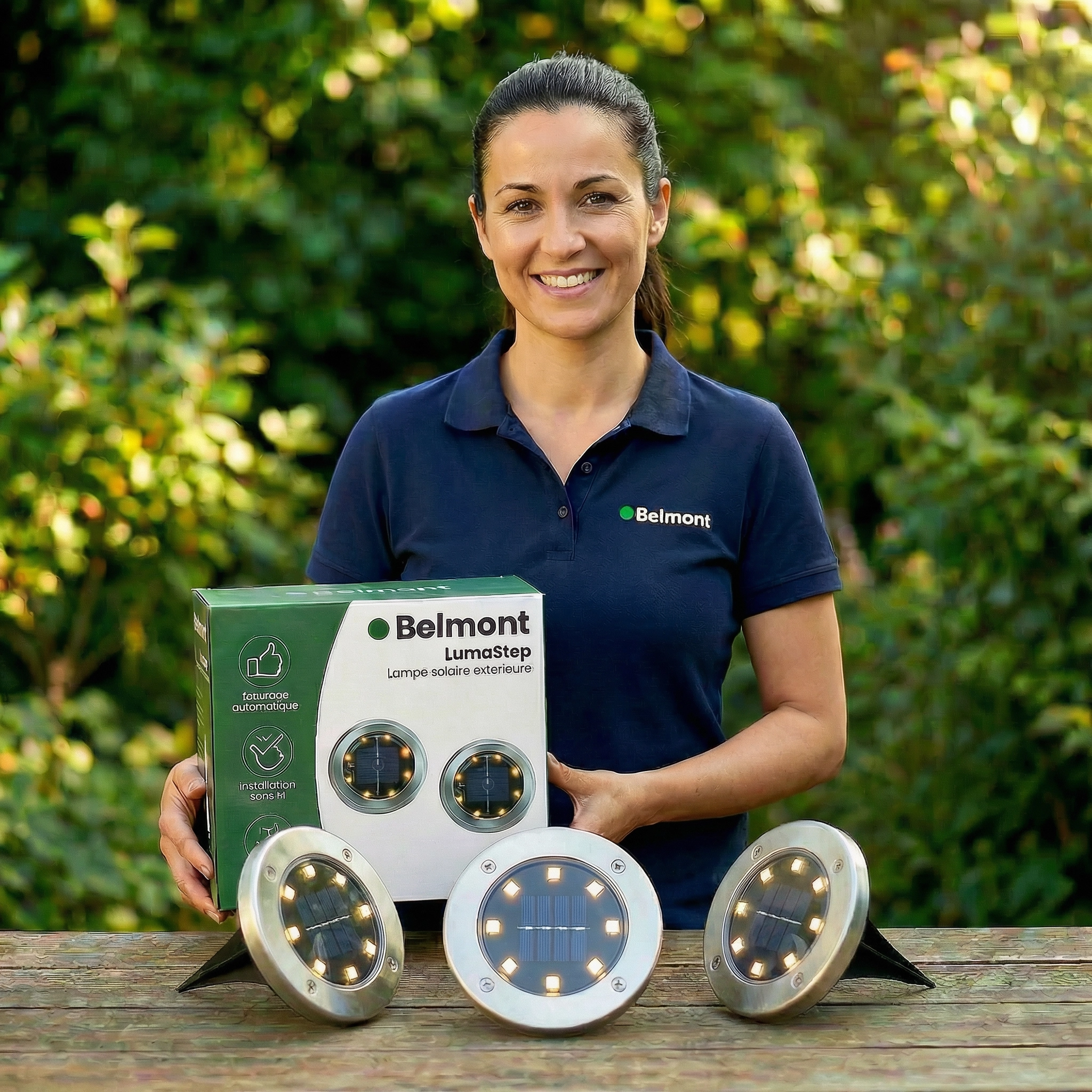 LumaStep | Éclairage solaire extérieur LED pour marches, bordures et allées – lampe encastrable étanche