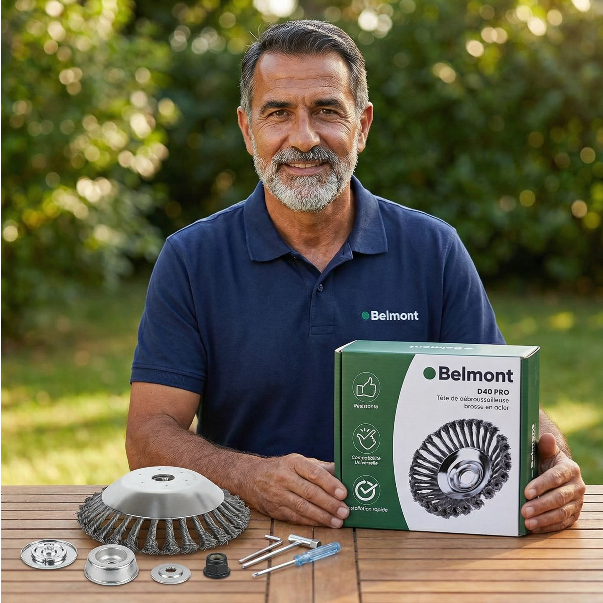 G40 PRO | Tête de Débroussailleuse en Acier | Pavés, bordures et herbes