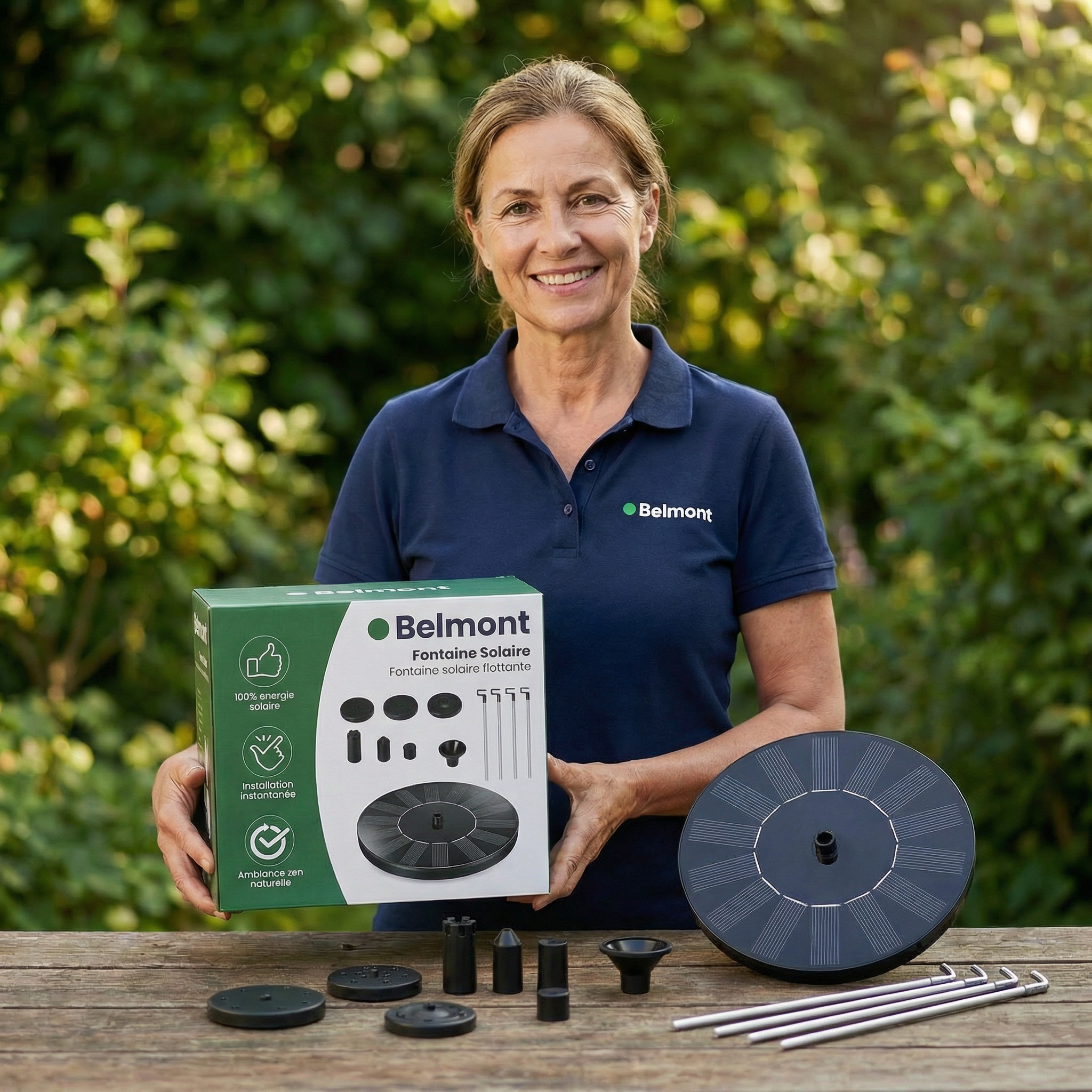 Mini Fontaine Solaire Autonome | Fontaine solaire flottante pour jardin et bassin – pompe décorative extérieure sans fil