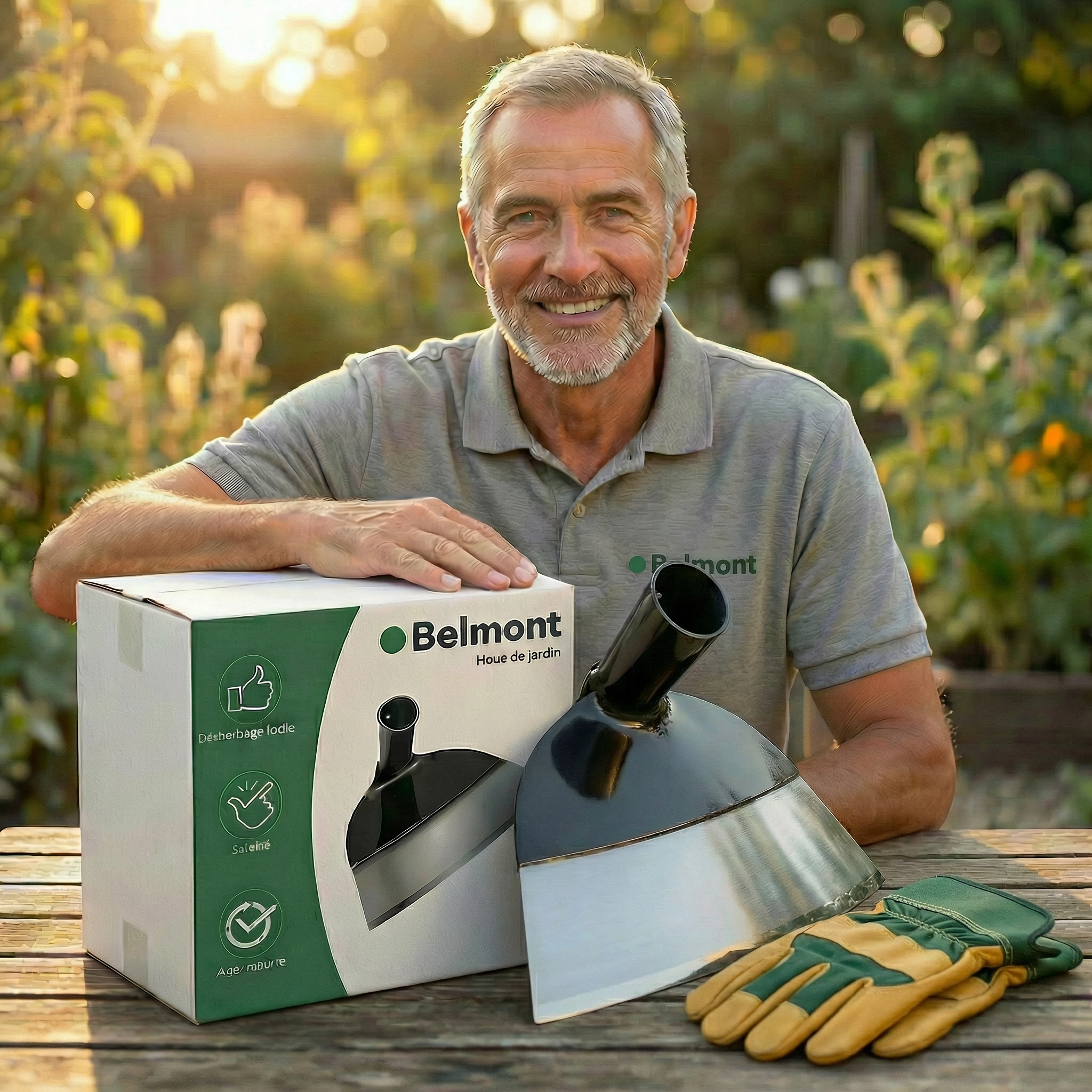 Houe de jardin en acier pour désherbage et aération du sol – Outil manuel robuste