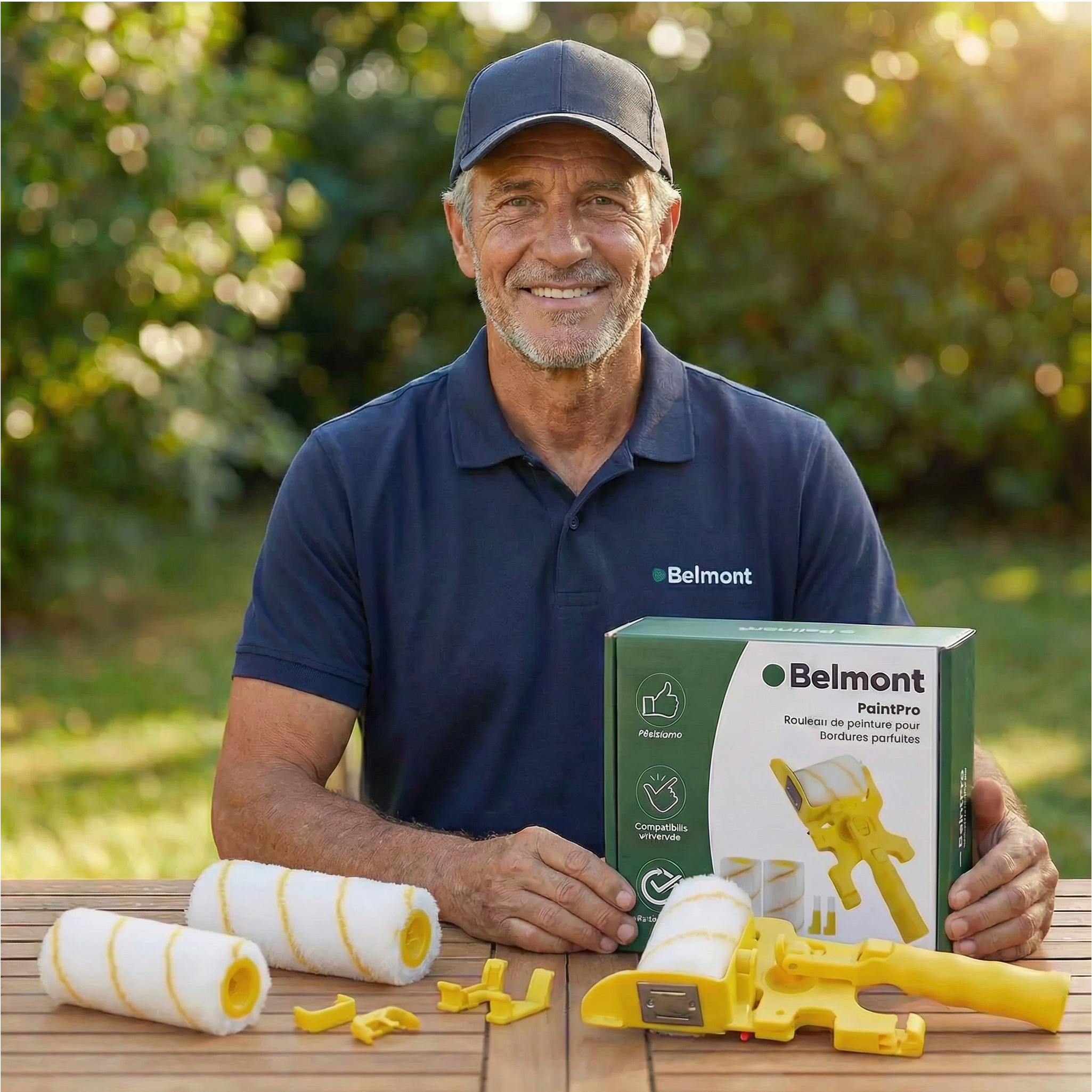 PaintPro – Rouleau de peinture pour bordures parfaites avec guide de précision anti-débordement