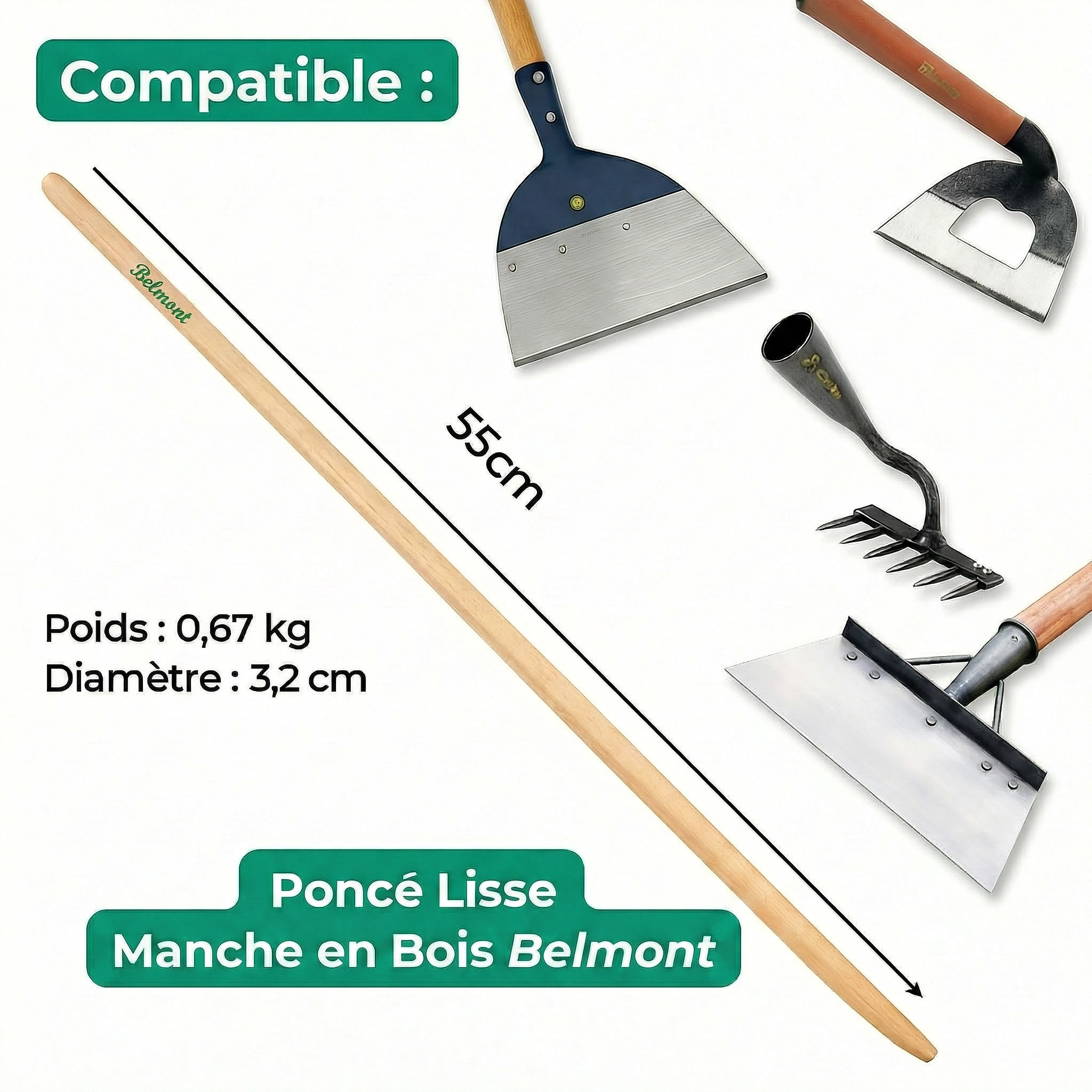 Manche universel – Qualité professionnelle, compatible avec tous les outils