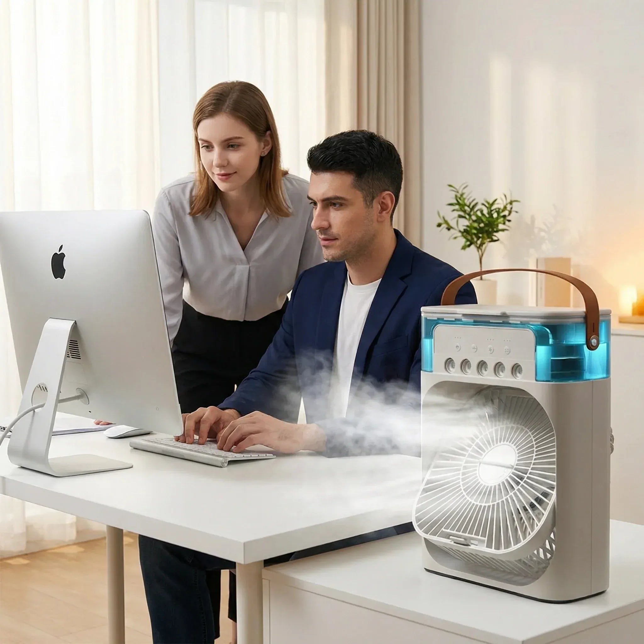 AirPulse | Rafraîchisseur d’Air Portable | Mini Climatiseur Silencieux USB | Ventilateur Humidificateur 3 en 1 Compact