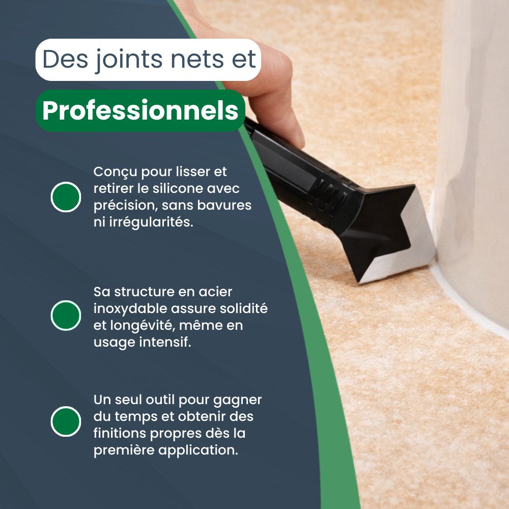 Outil 9 en 1 pour Joints en Acier Inoxydable | Silicone et Finitions Parfaites – Lisseur Haute Précision