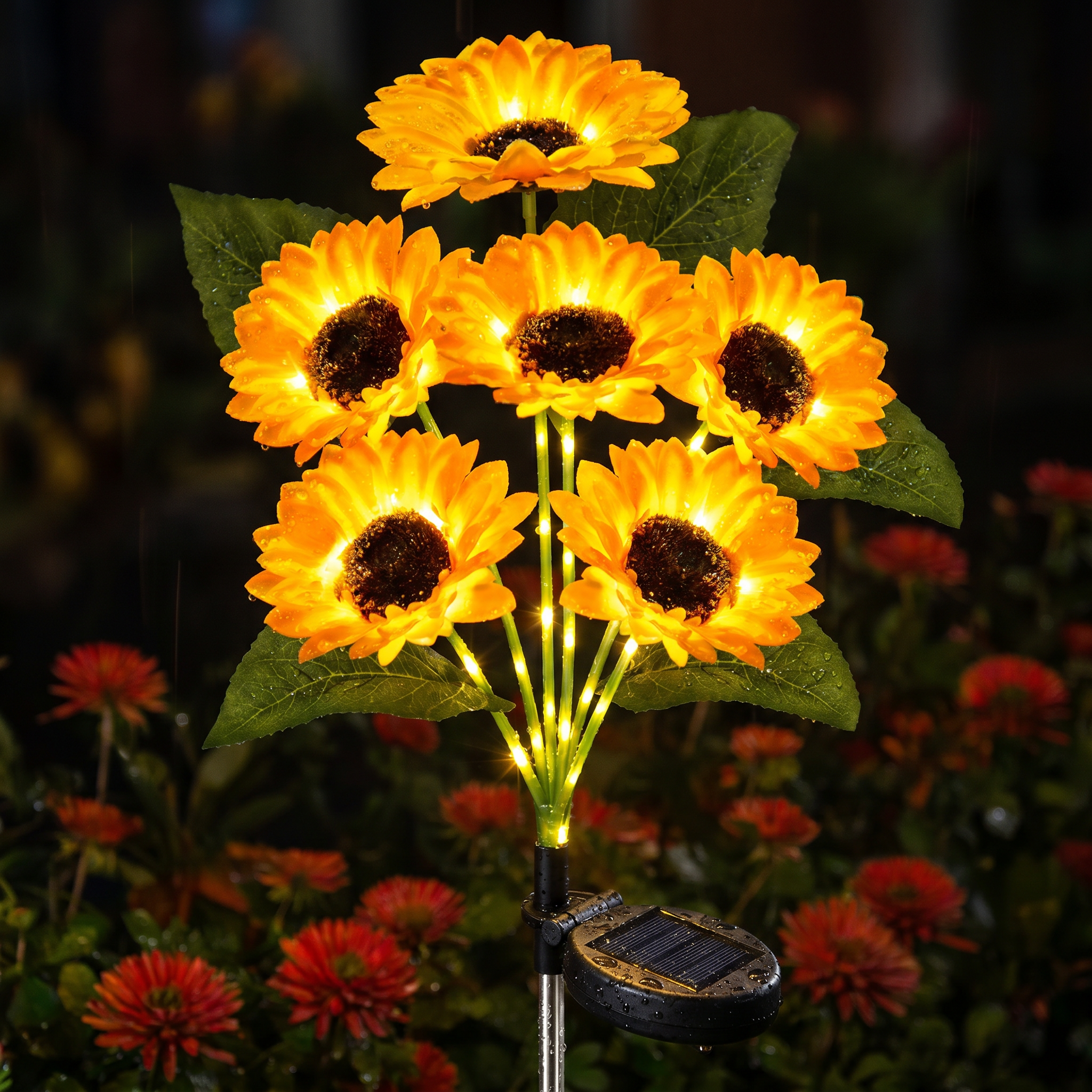 S10 | Lampe Solaire Tournesol à LED | Transforme votre jardin en décor lumineux