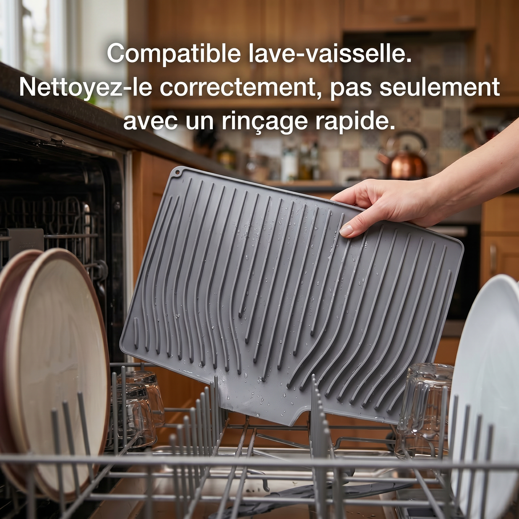 D30 | Tapis d'égouttement antidérapant | Tapis de drainage sans grille